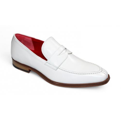 Emilio Franco "Oliviero" White Genuine Italian Calf Leather Loafers.